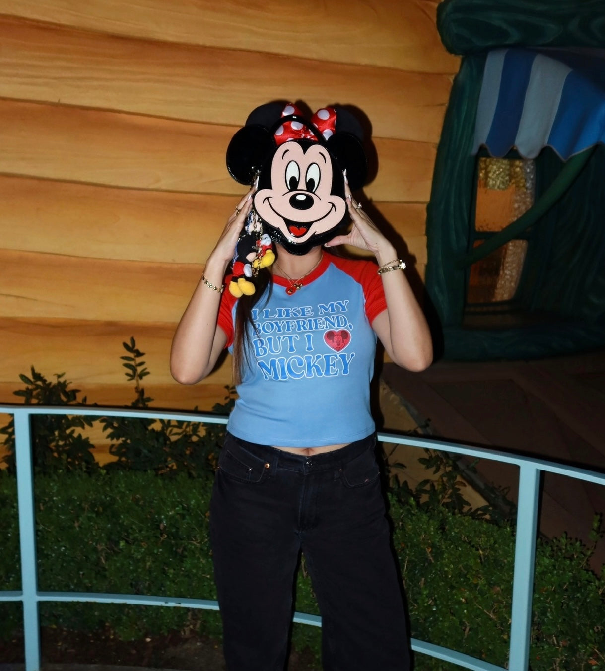 LIKE BOYFRIEND, <3 MICKEY BABY RIB TEE